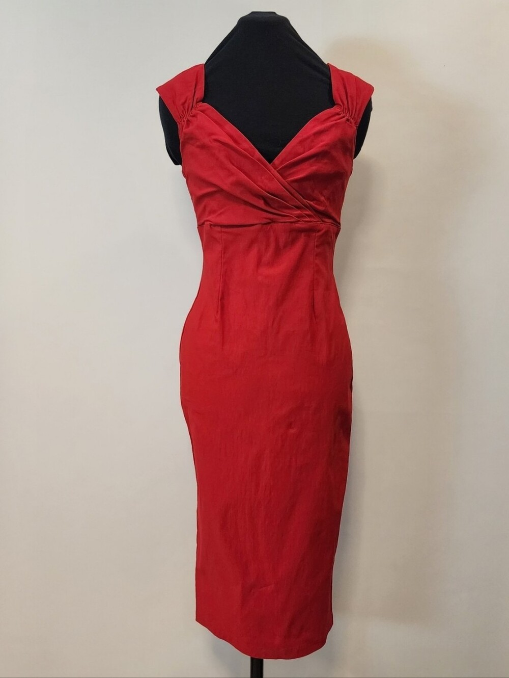 Pinup Couture Erin Wiggle Dress Red Retro 1950s Rockabilly Bombshell Large
